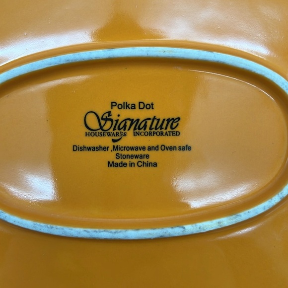 Signatures Housewares Oval Orange Polka Dot Baking Dish 13.5"x8.75"x4" - Picture 11 of 14